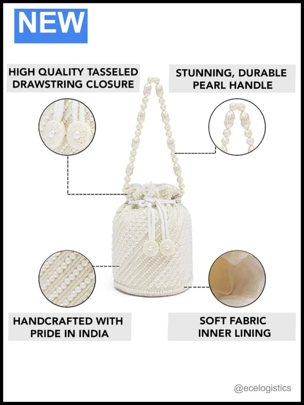 Evening Bag Clutch Ethnic Bride Drawstring Purse Wristlet Handheld Medium